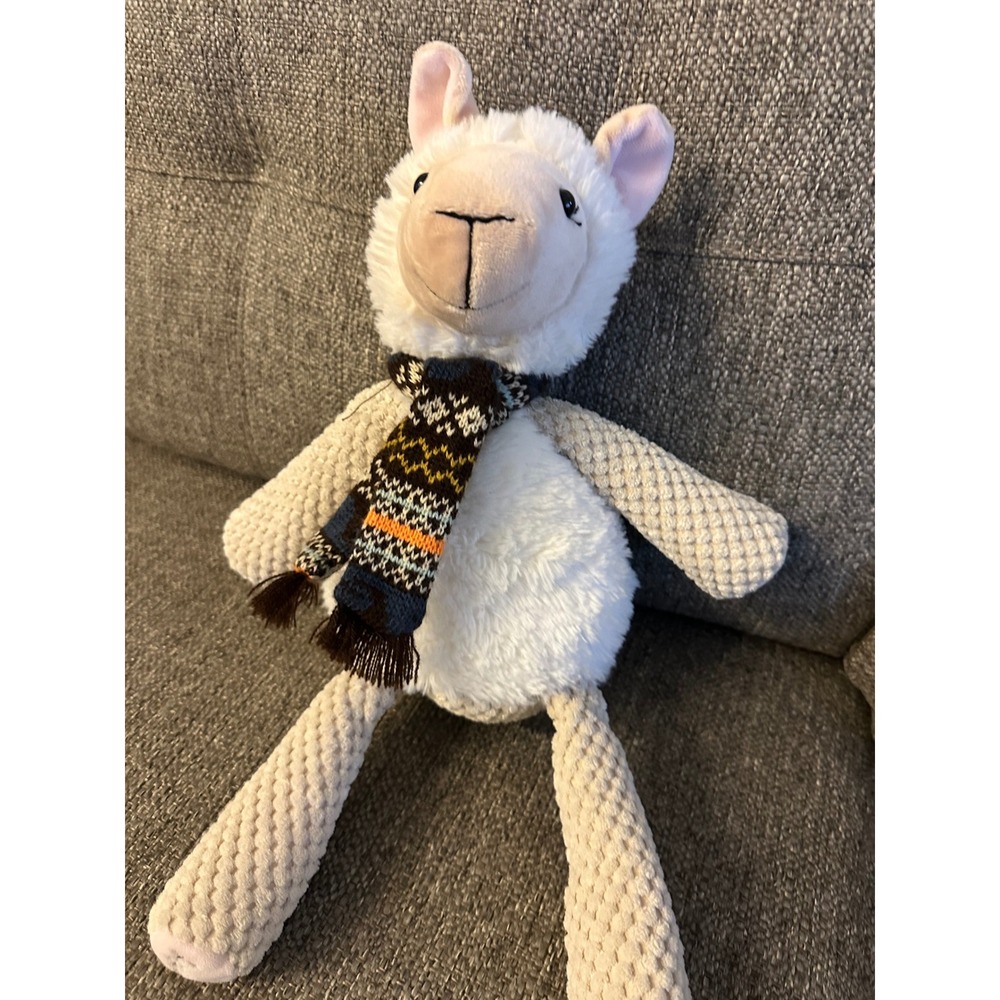 Scentsy Buddy White Llama Plush Stuffed Animal with Scarf‎ Kids Toy EUC